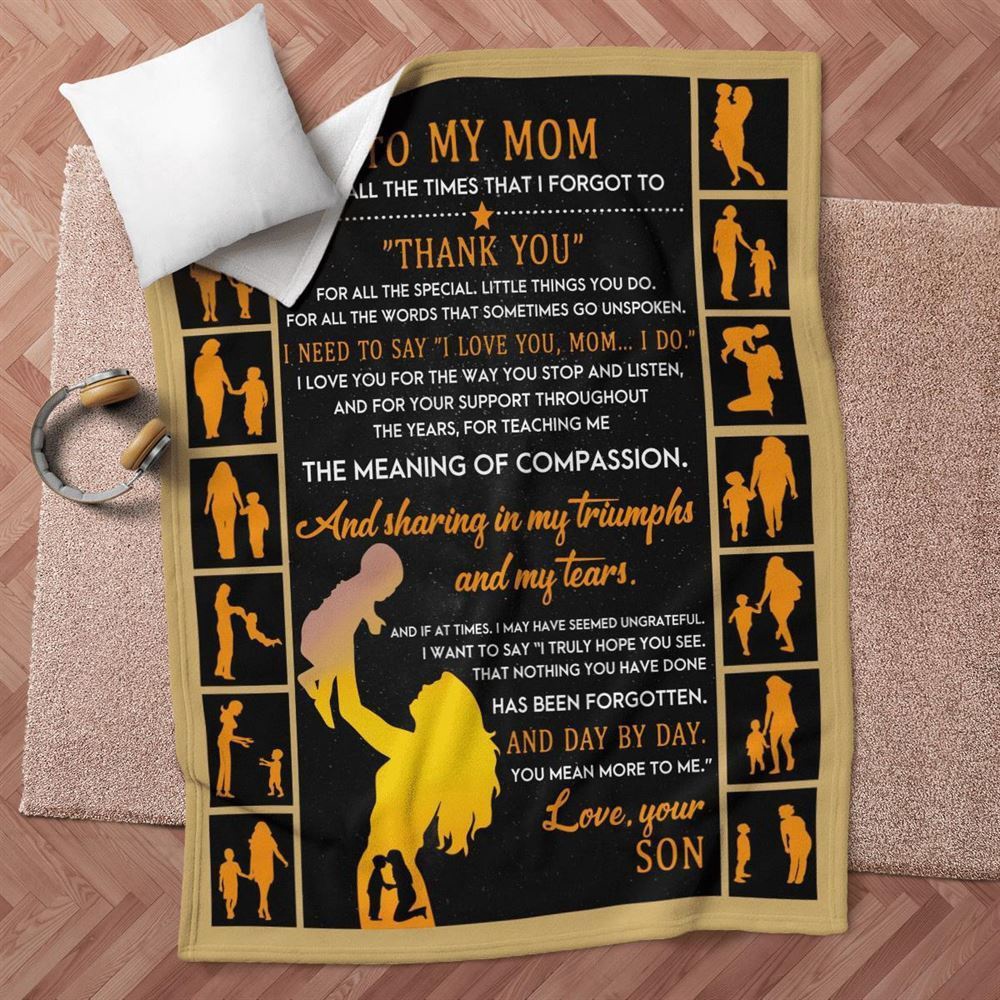 Mother’s Day Blanket For Mom I Need To Say I Love You Mom Blanket From Son, Blankets For Mothers Day