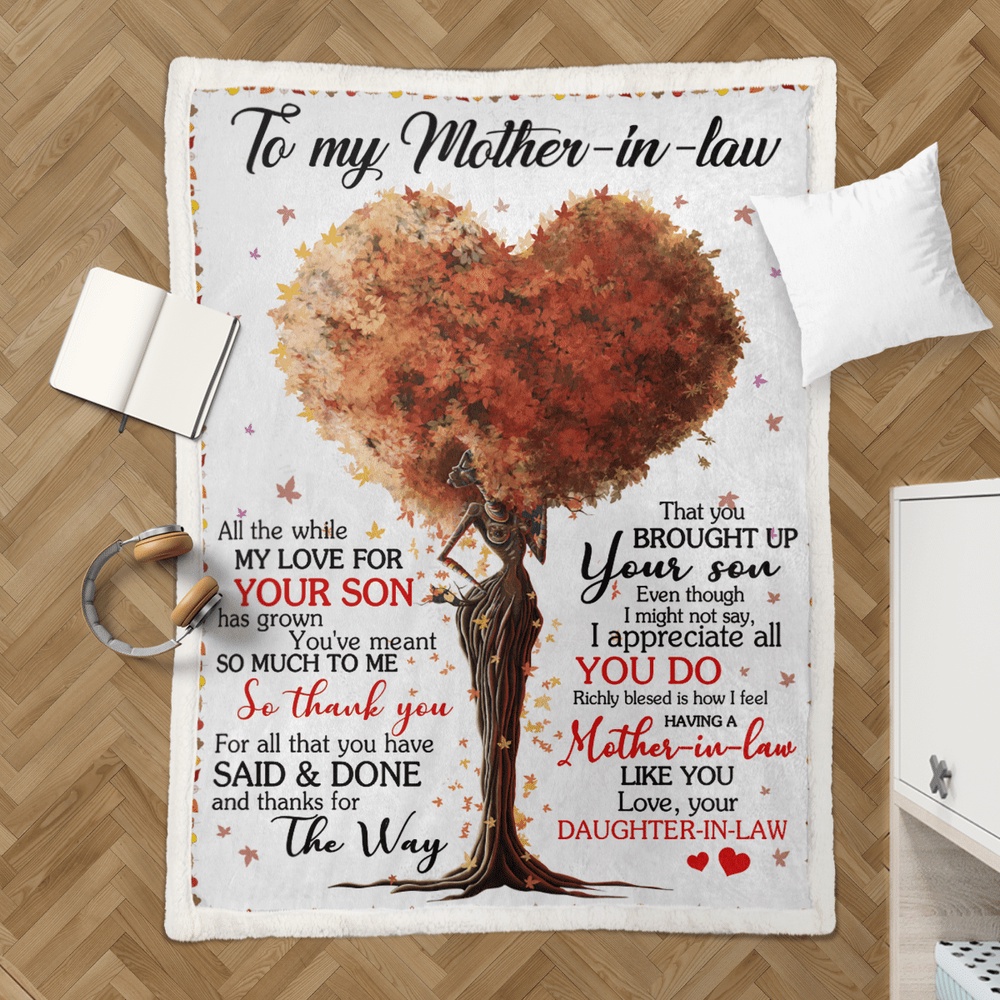Mother’s Day Mother In Law Blanket For Black Mother In Law Art Fleece Blanket, Blankets For Mothers Day
