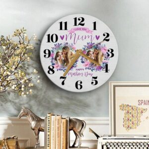 Mum Mother s Day Gift Grey Flower Photos Personalised Wooden Clock Mother s Day Clock Custom Mothers Day Gifts 2 evkto4.jpg