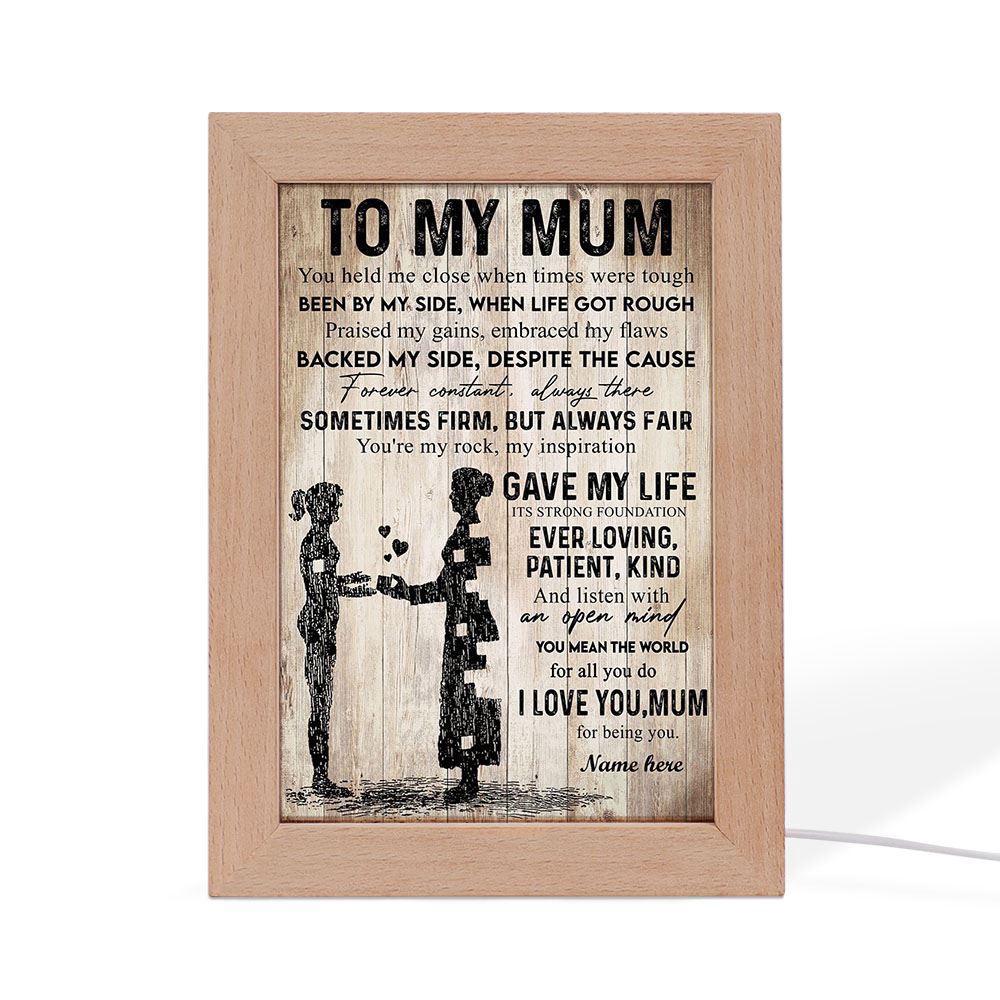 Mum You Held Me Close From Daughter Frame Lamp, Picture Frame Light, Frame Lamp, Mother’s Day Gifts