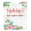 Nana Blanket From Grandkids Granddaughter Grandson We Hugged This Blanket Floral, Personalized Blanket For Mom, Mother’s Day Gifts Blanket