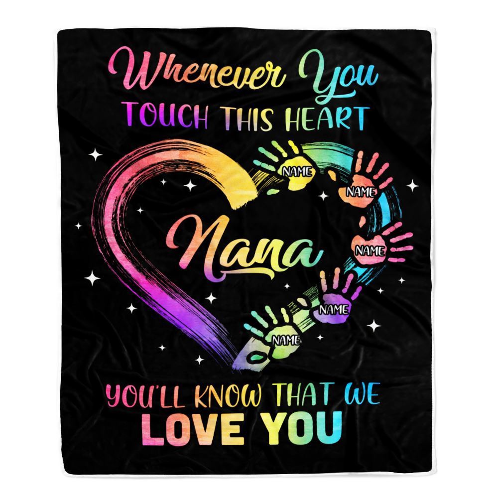 Nana Blanket From Grandkids Granddaughter Grandson We Love You Grandparent, Personalized Blanket For Mom, Mother’s Day Gifts Blanket