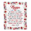 Nana Blanket From Grandkids Granddaughter We Made This Special Blanket Flower, Personalized Blanket For Mom, Mother’s Day Gifts Blanket