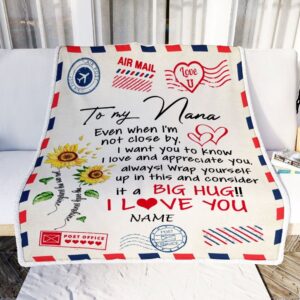 Nana Blanket From Grandkids Love Big Hug Air Mail Letter Sunflower Personalized Blanket For Mom Mother s Day Gifts Blanket 2 mryikk.jpg