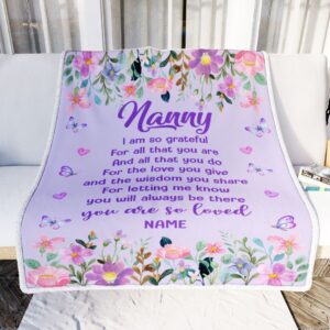 Nanny Blanket From Kids Floral Butterfly Love You Give Personalized Blanket For Mom Mother s Day Gifts Blanket 2 xaqalg.jpg