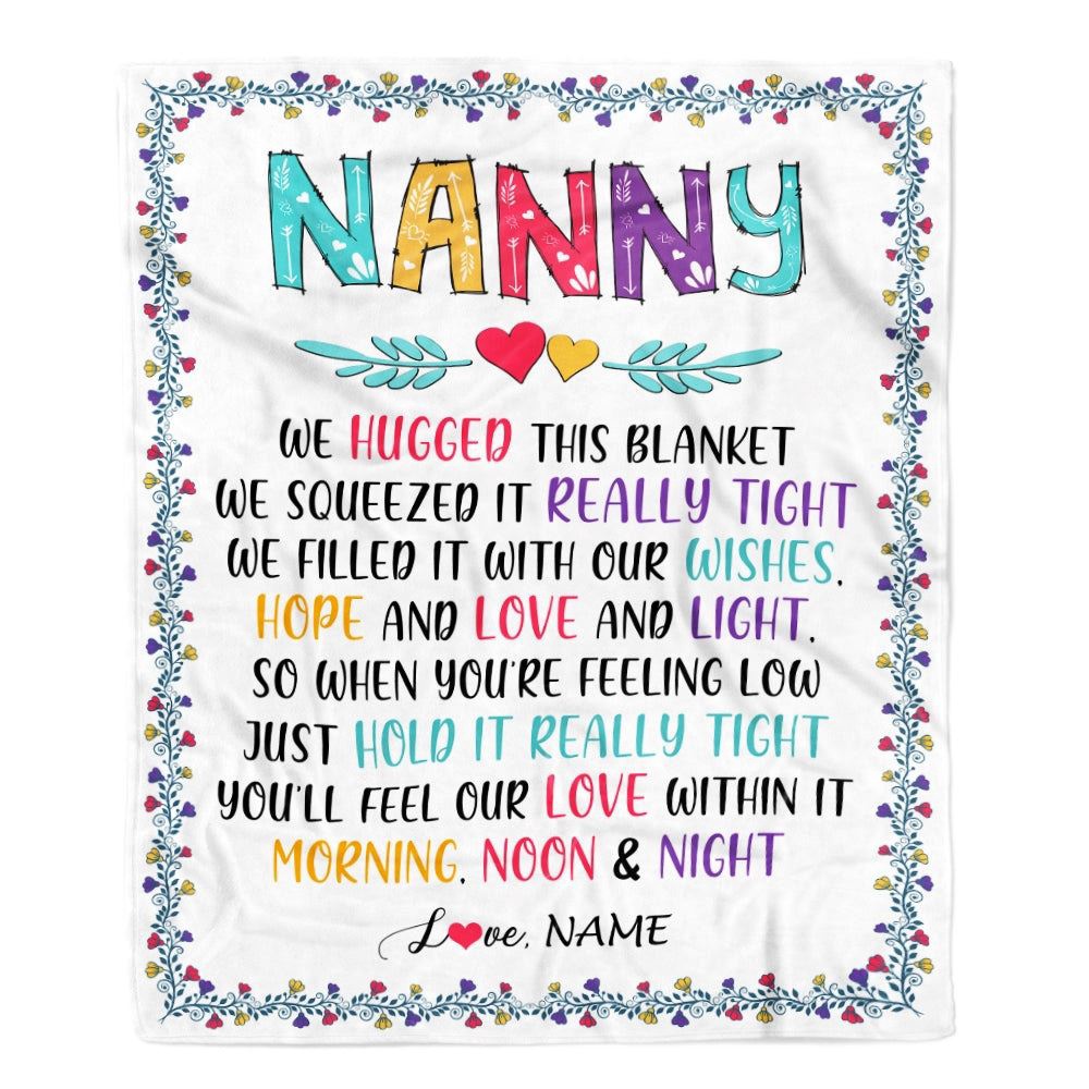 Nanny Blanket From Kids We Hugged This Blanket 1, Personalized Blanket For Mom, Mother’s Day Gifts Blanket