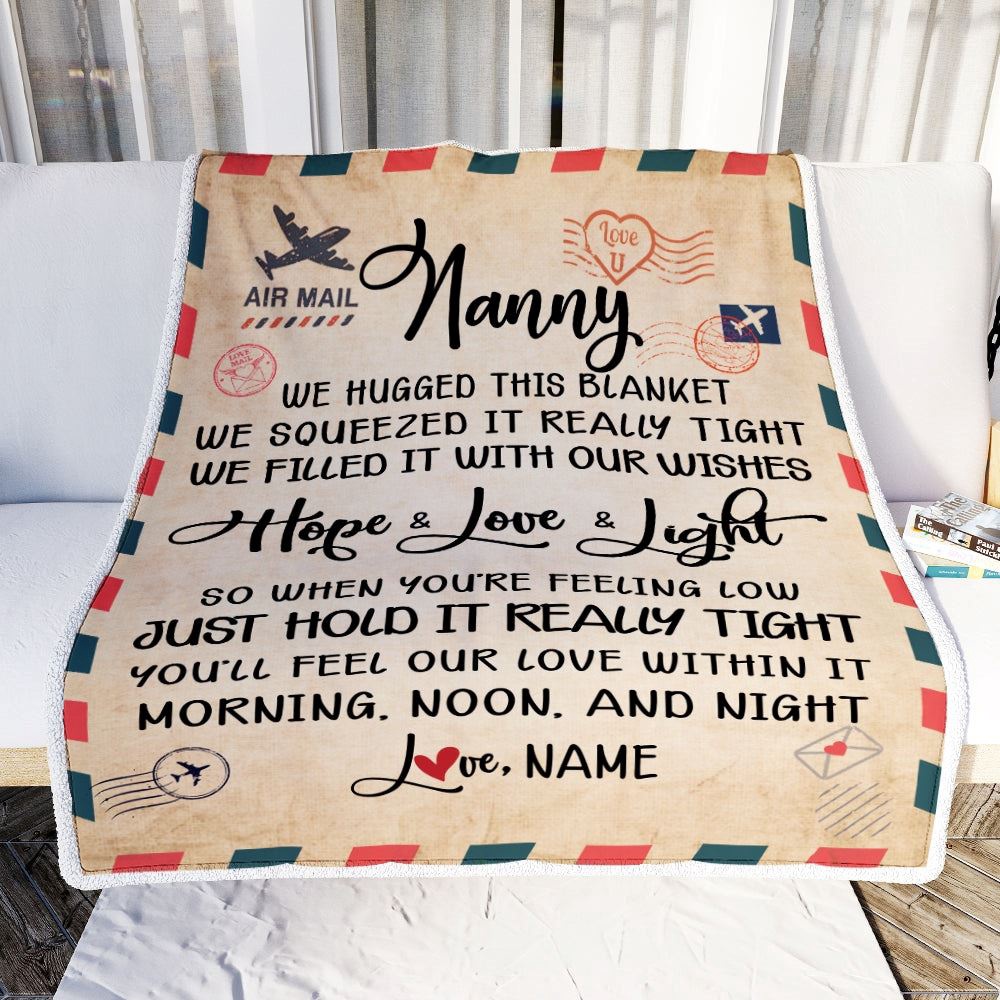 Nanny Blanket From Kids We Hugged This Blanket Mail Letter, Personalized Blanket For Mom, Mother’s Day Gifts Blanket