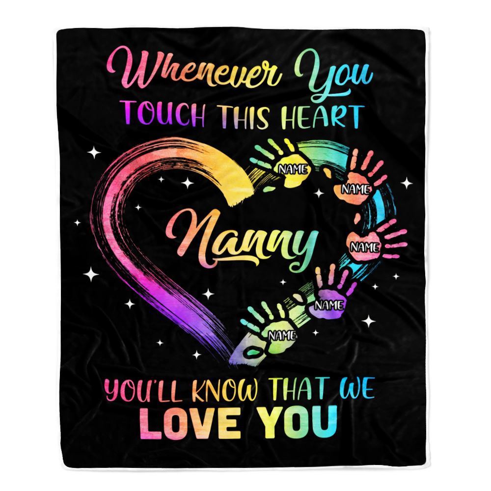 Nanny Blanket From Kids We Love You Grandparent, Personalized Blanket For Mom, Mother’s Day Gifts Blanket