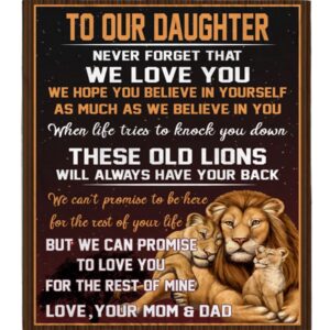 Never Forget That We Love You Our Daughter Mom Dad Gift For Daughter Lions Black Fleece Blanket Blankets For Mothers Day 1 cqxjd8.jpg