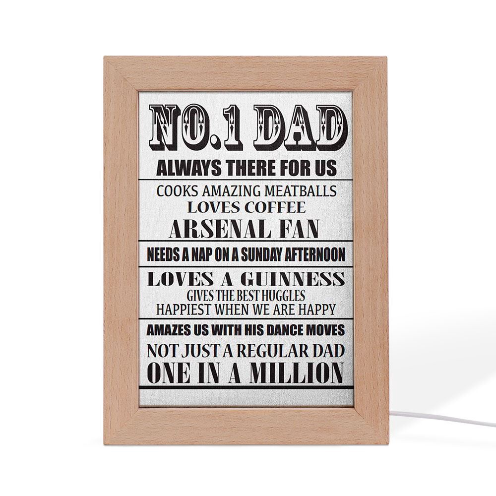 No.1 Dad Always There For Us, Picture Frame Light, Frame Lamp, Mother’s Day Gifts