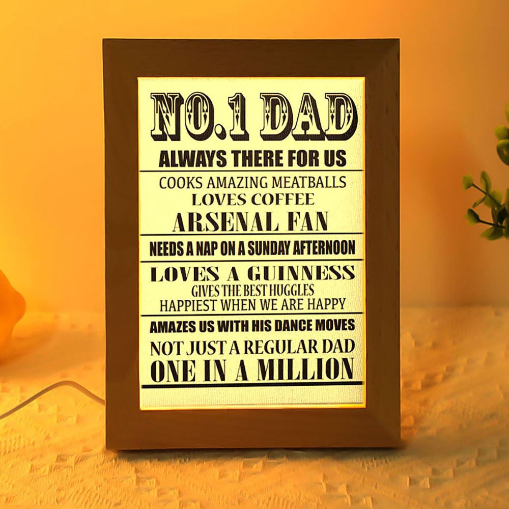 No.1 Dad Always There For Us, Picture Frame Light, Frame Lamp, Mother’s Day Gifts