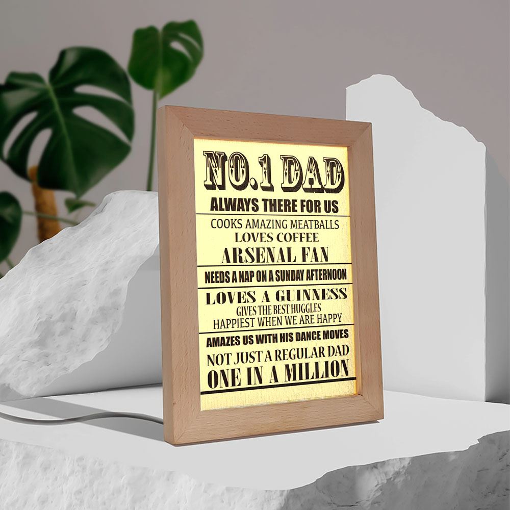 No.1 Dad Always There For Us, Picture Frame Light, Frame Lamp, Mother’s Day Gifts