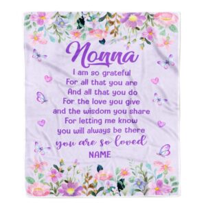 Nonna Blanket From Granddaughter Grandson Floral Butterfly Love You Give Personalized Blanket For Mom Mother s Day Gifts Blanket 1 qfi7mc.jpg