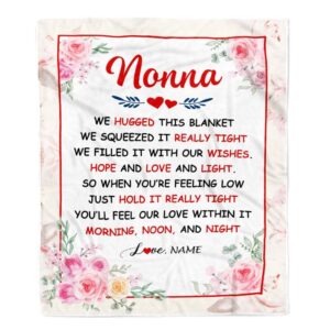 Nonna Blanket From Grandkids Granddaughter Grandson We Hugged This Blanket Floral Personalized Blanket For Mom Mother s Day Gifts Blanket 1 ehfnzv.jpg
