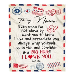 Nonna Blanket From Grandkids I Love You Hugs Air Mail Letter Personalized Blanket For Mom Mother s Day Gifts Blanket 1 sbshsz.jpg