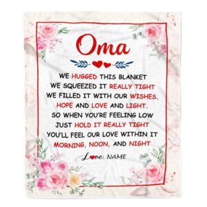 Oma Blanket From Grandkids Granddaughter Grandson We Hugged This Blanket Floral Personalized Blanket For Mom Mother s Day Gifts Blanket 1 zn0rpk.jpg