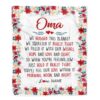 Oma Blanket From Grandkids I Love You Hugs Air Mail Letter, Personalized Blanket For Mom, Mother’s Day Gifts Blanket