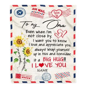Oma Blanket From Grandkids Love Big Hug Air Mail Letter Sunflower Personalized Blanket For Mom Mother s Day Gifts Blanket 1 eyujxq.jpg