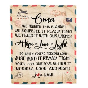 Oma Blanket From Grandkids We Hugged This Blanket Mail Letter Personalized Blanket For Mom Mother s Day Gifts Blanket 1 if7tbj.jpg