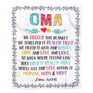 Oma Blanket From Grandkids We Hugged This Blanket Personalized Blanket For Mom Mother s Day Gifts Blanket 1 icn4o5.jpg