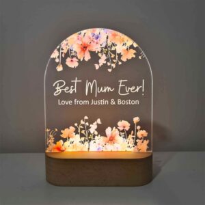 Personalised Handcrafted Floral LED Lamp for Mother’s&hellip;