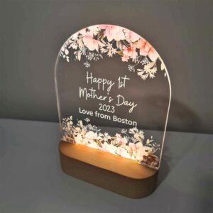 Personalised Handcrafted Floral LED Lamp for Mother’s&hellip;