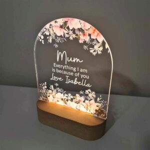 Personalised Handcrafted Floral LED Lamp for Mother’s&hellip;