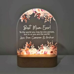 Personalised Handcrafted Floral LED Lamp for Mother’s&hellip;