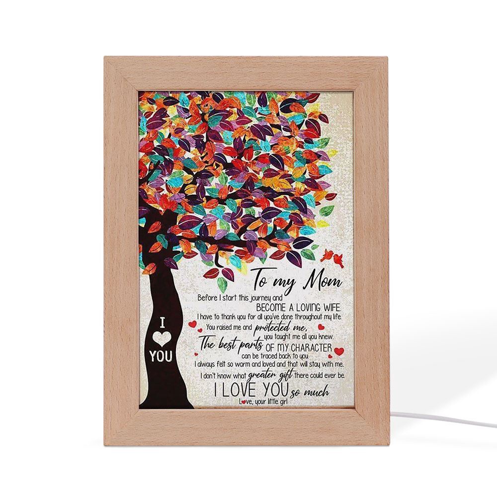 Personalized Frame Lamp To My Mom From Daughter I Love You Tree Vertical Frame Lamp, Picture Frame Light, Frame Lamp, Mother’s Day Gifts
