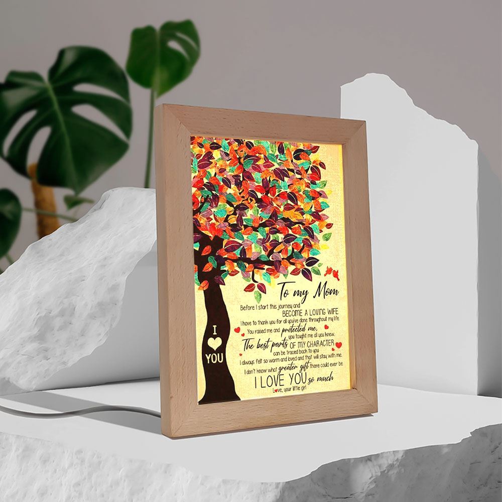 Personalized Frame Lamp To My Mom From Daughter I Love You Tree Vertical Frame Lamp, Picture Frame Light, Frame Lamp, Mother’s Day Gifts
