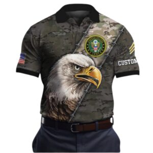 Personalized Name Rank US Army Polo Shirt, Veteran Polo Shirt, Us Army Veteran Polo Shirts