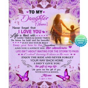 Personalized Photo Name Blanket Gift For Daughter&hellip;
