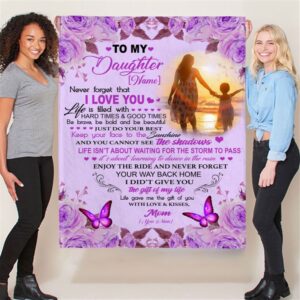 Personalized Photo Name Blanket Gift For Daughter&hellip;