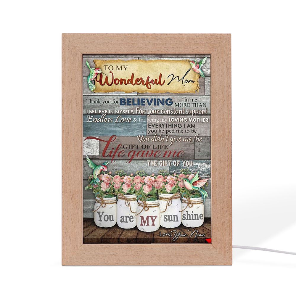 Personalized Thank You For Believing Me Mother’s Day Frame Lamp, Picture Frame Light, Frame Lamp, Mother’s Day Gifts