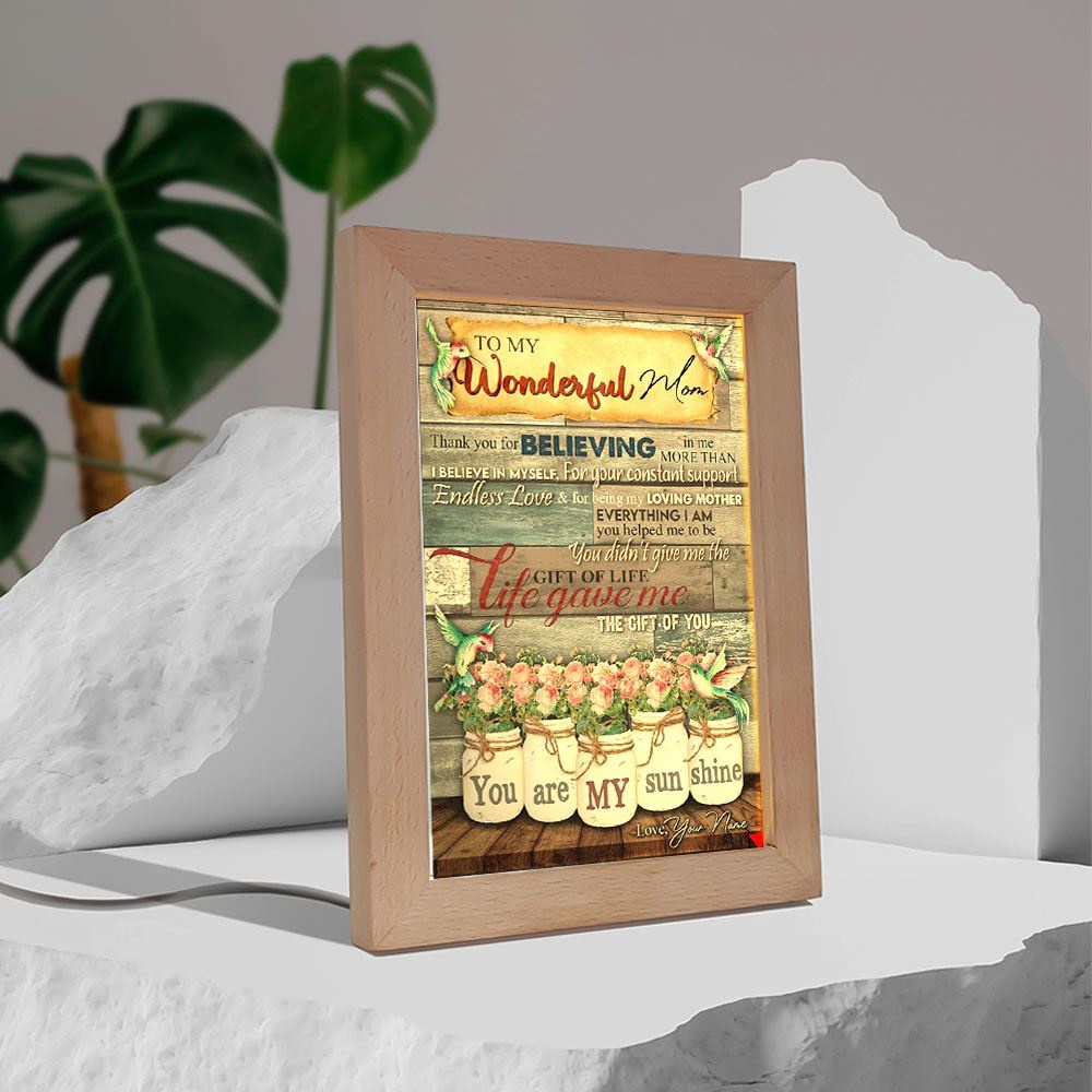 Personalized Thank You For Believing Me Mother’s Day Frame Lamp, Picture Frame Light, Frame Lamp, Mother’s Day Gifts
