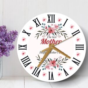 Pink Floral The Best Mother Mother s Day Gift Personalised Wooden Clock Mother s Day Clock Mother s Day Gifts 3 brwvlq.jpg