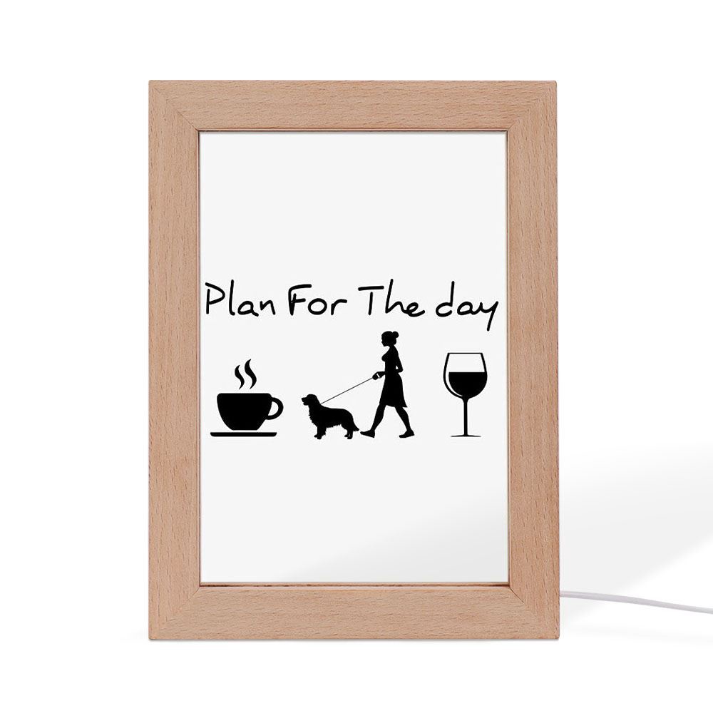 Plan For The Day Dog Mom Frame Lamp, Picture Frame Light, Frame Lamp, Mother’s Day Gifts
