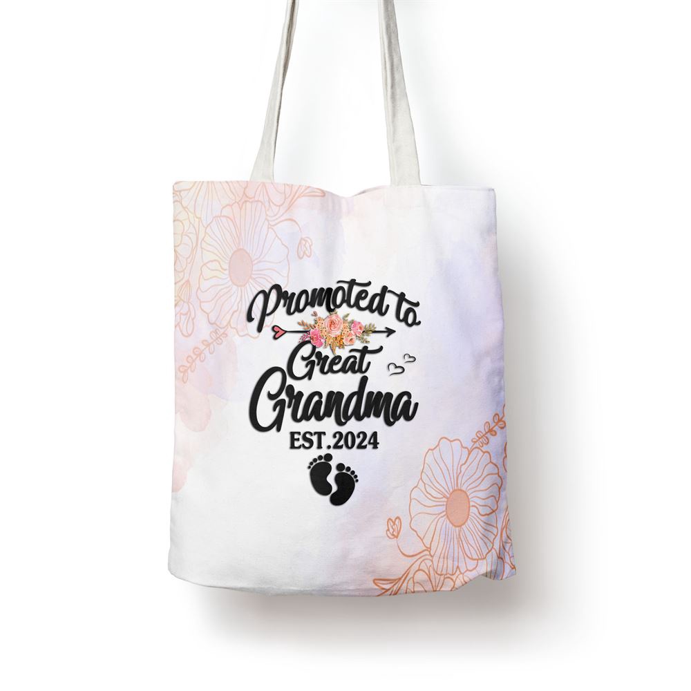 Promoted To Great Grandma 2024 Pregnancy Announcement Tote Bag, Mom Tote Bag, Tote Bags For Moms, Mother’s Day Gifts
