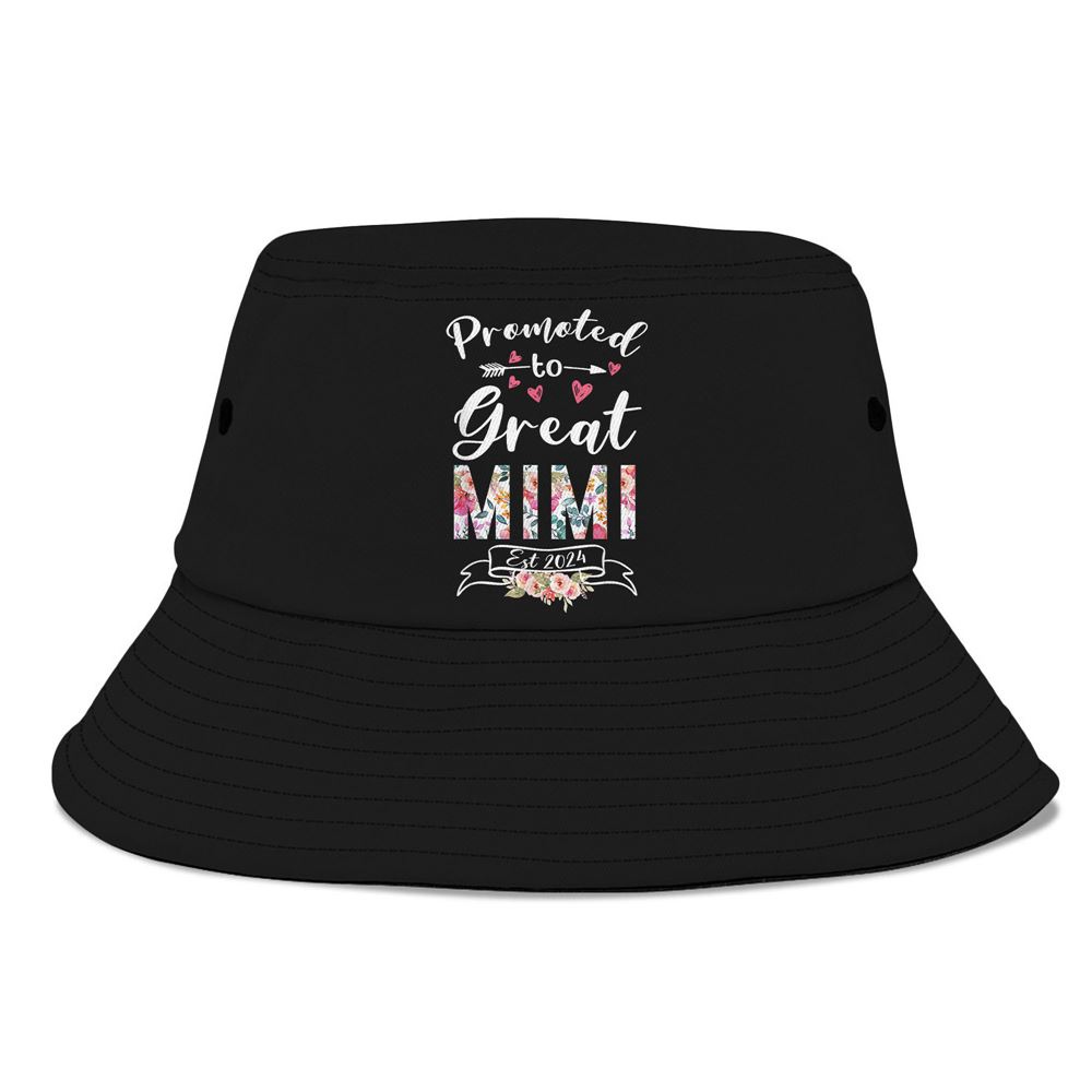 Promoted To Great Mimi Est 2024 Mothers Day Flower Bucket Hat, Mother Day Hat, Mother’s Day Gifts Promoted To Great Mimi Est 2024 Mothers Day Flower Bucket Hat, Mother Day Hat, Mother’s Day Gifts