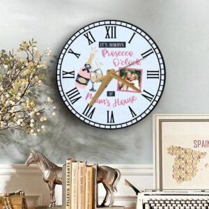Prosecco O Wooden Clock Mums House Photo Mother s Day Gift Blue Personalised Wooden Clock Mother s Day Clock Custom Mothers Day Gifts 2 qbqehw.jpg