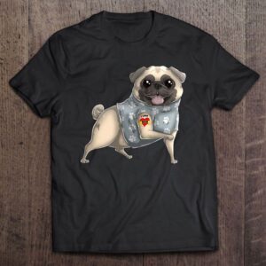 Pug I Love Mom Tattoo Dog Shirt&hellip;