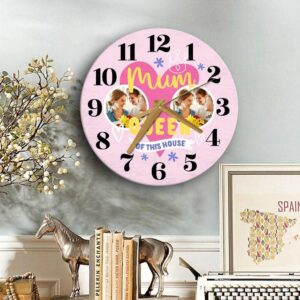 Queen Of This House Pink Photo Mother s Day Birthday Gift Personalised Wooden Clock Mother s Day Clock Custom Mothers Day Gifts 2 nvowpk.jpg