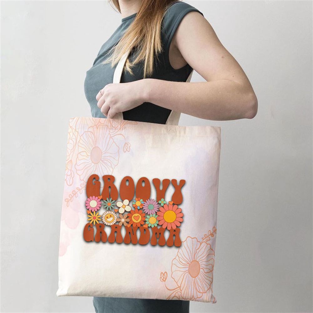 Retro Groovy Grandma Matching Family Party Mothers Day Tote Bag, Mom Tote Bag, Tote Bags For Moms, Mother’s Day Gifts