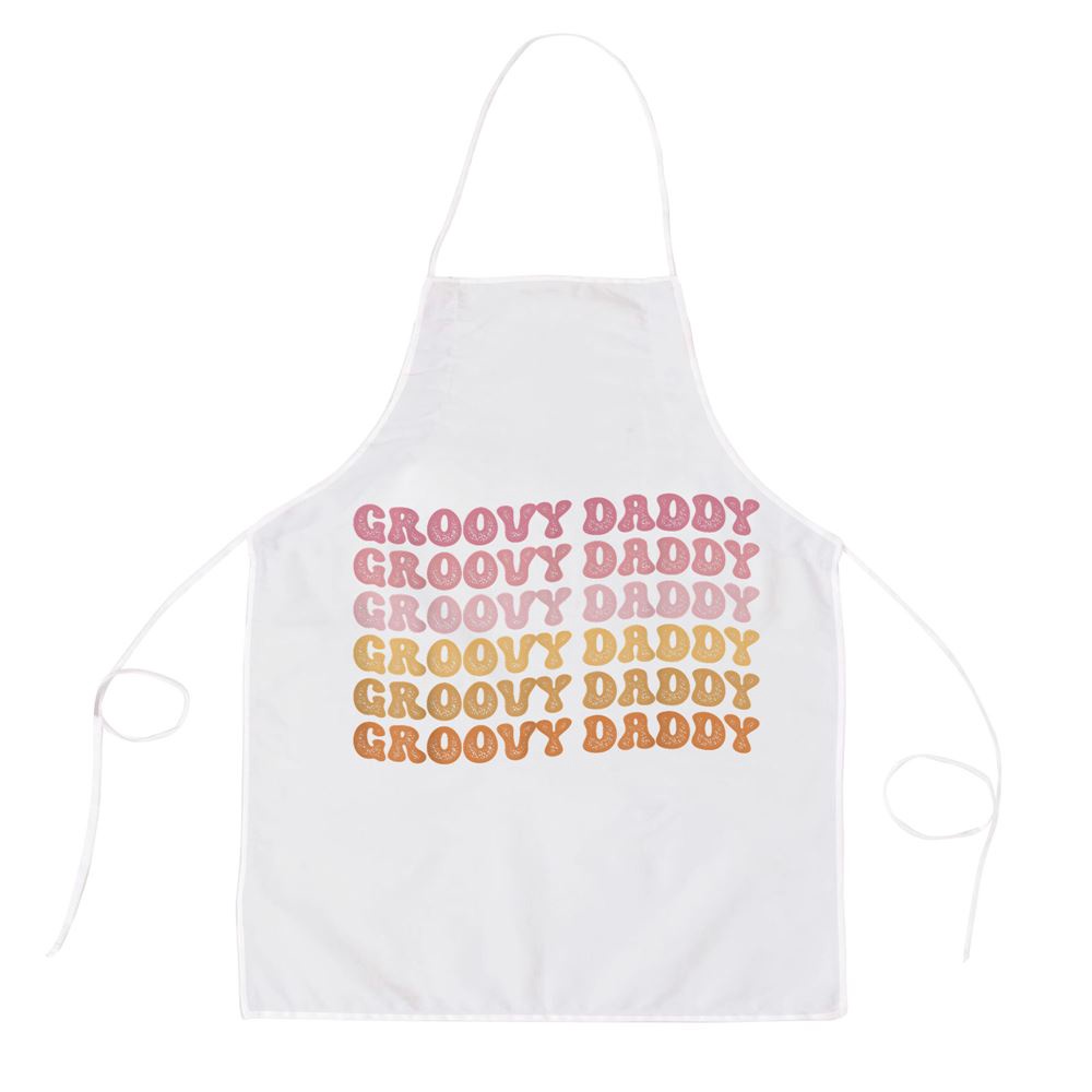 Retro Groovy Hippie Daddy Matching Family Mothers Day Apron, Mothers Day Apron, Mother’s Day Gifts
