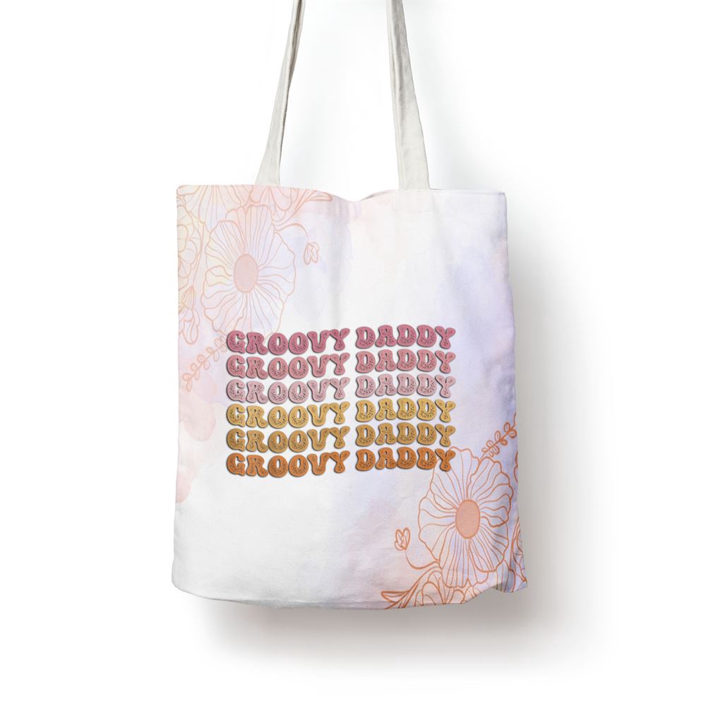 Retro Groovy Hippie Daddy Matching Family Mothers Day Tote Bag, Mom Tote Bag, Tote Bags For Moms, Mother’s Day Gifts