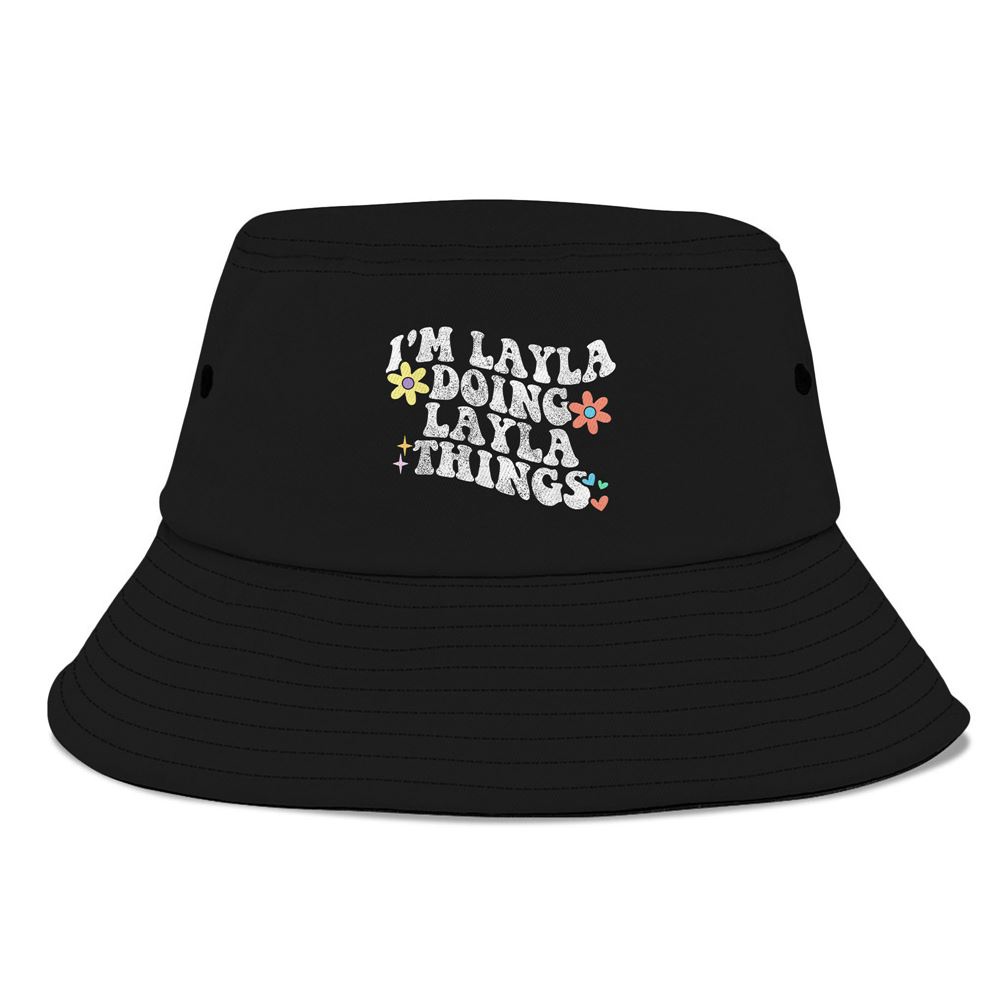Retro Groovy Im Layla Doing Layla Things Funny Mothers Day Bucket Hat, Mother Day Hat, Mother’s Day Gifts