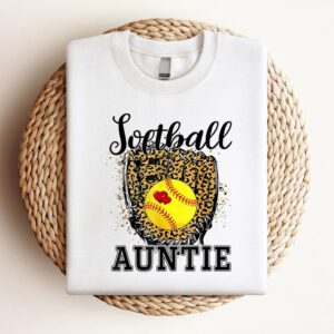 Softball Auntie Leopard Game Day Aunt Mother&hellip;