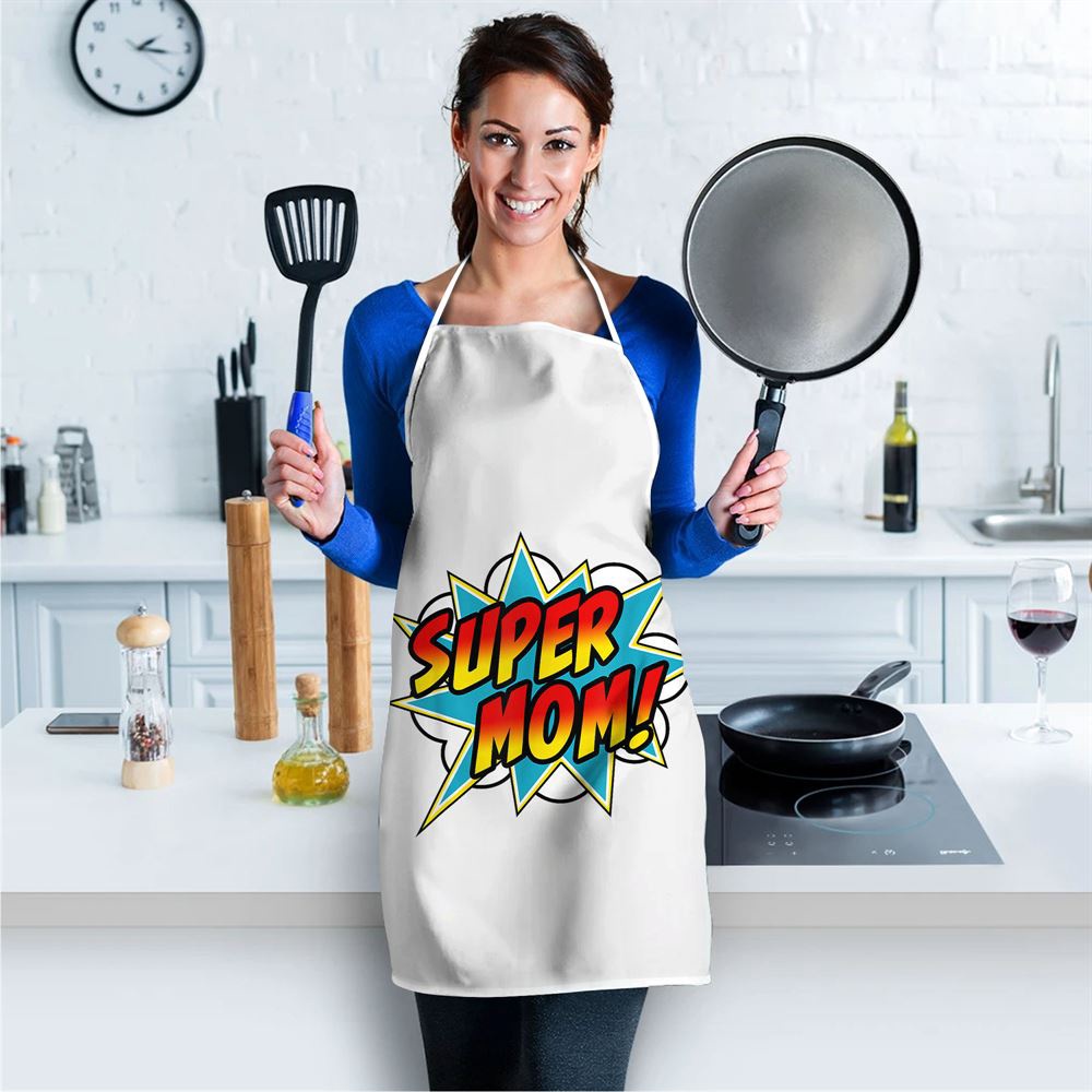 Super Mom Comic Book Superhero Mothers Day Apron, Mothers Day Apron, Mother’s Day Gifts
