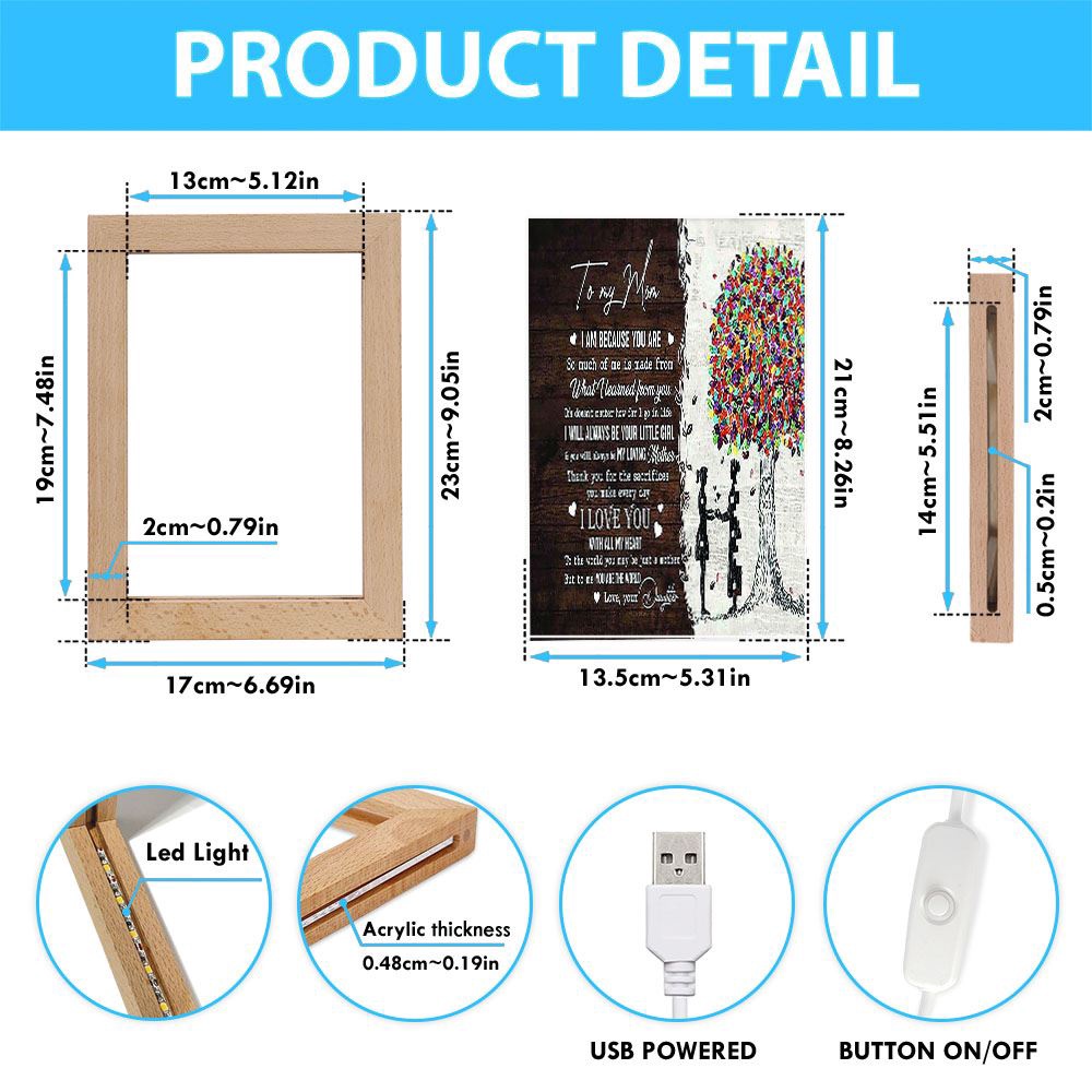 Thank You For The Sacrifices You Make Everyday Mom Frame Lamp, Picture Frame Light, Frame Lamp, Mother’s Day Gifts