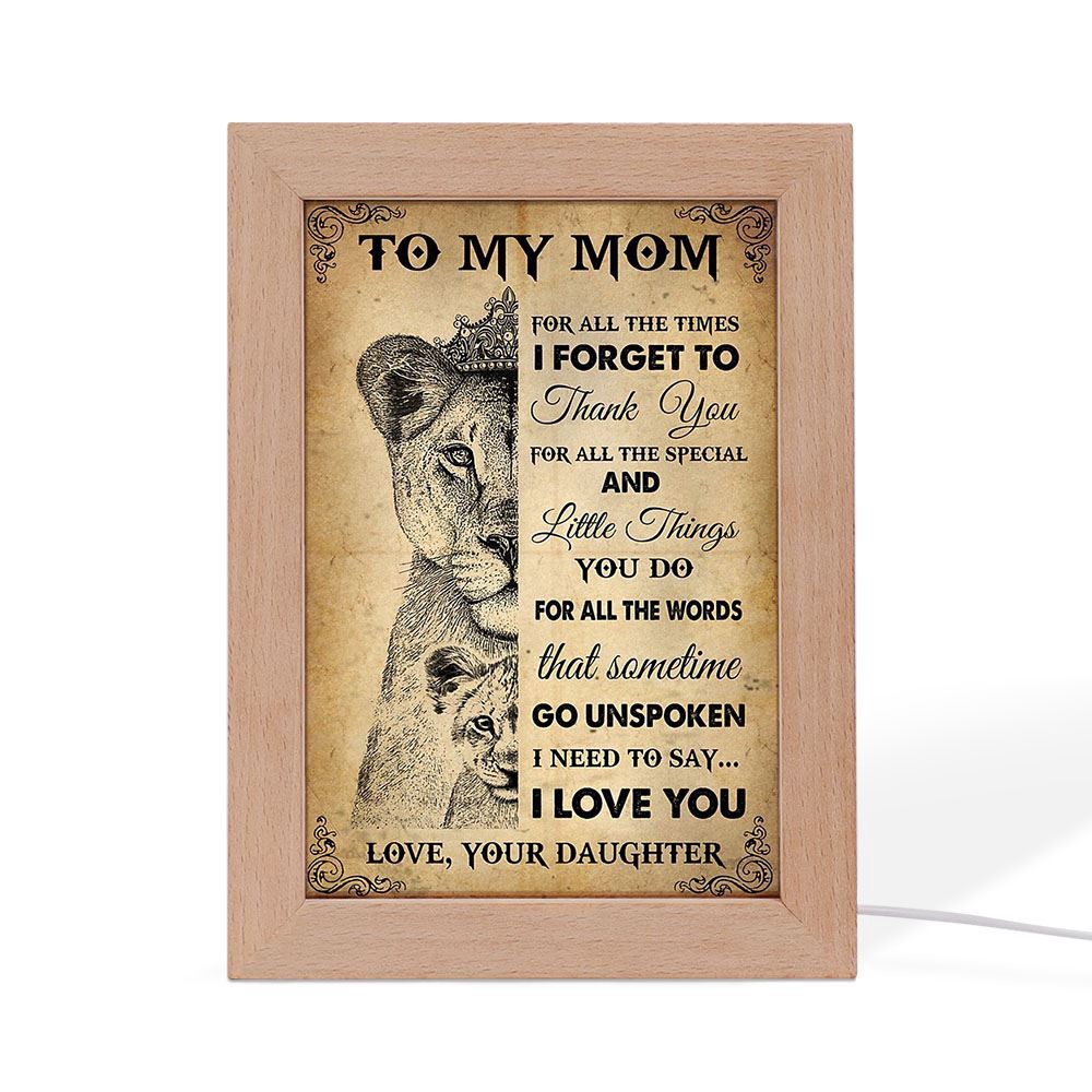 Thank You Mom Frame Lamp, Picture Frame Light, Frame Lamp, Mother’s Day Gifts